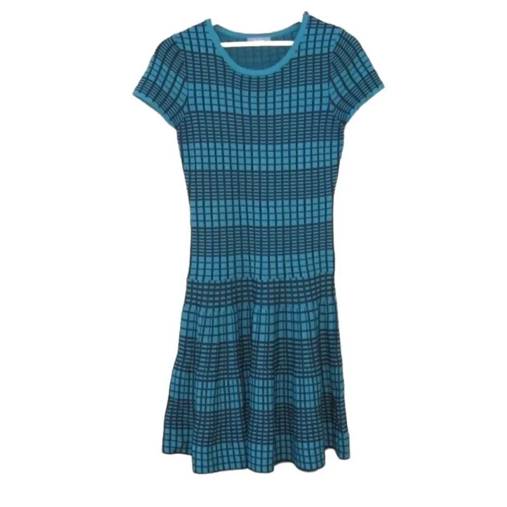 Neiman Marcus Plaid Knit Dress. - Picture 1 of 9